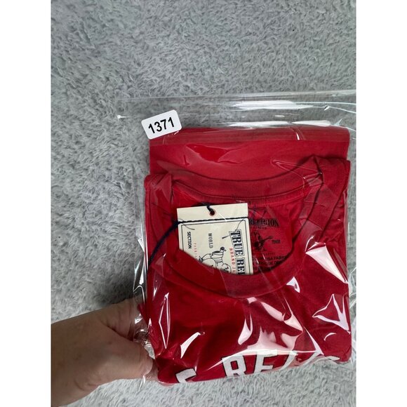True Religion Mens Graphic Tee XXL Red Cotton Crewneck 1956 - Picture 12 of 12